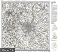 Birmingham & Wolverhampton (1919) Popular Edition Folded Sheet Map
