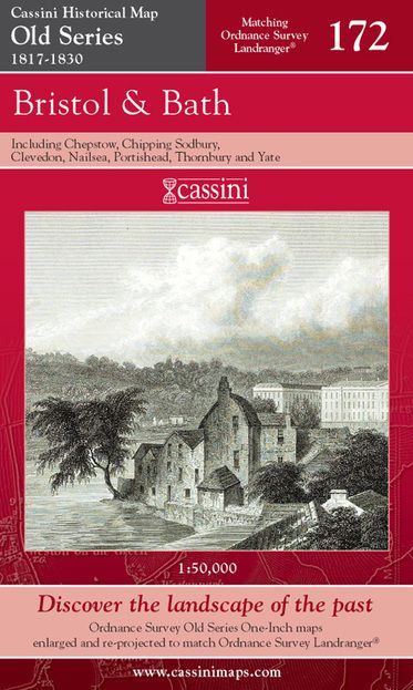 Bristol & Bath (1817) Old Edition Folded Sheet Map