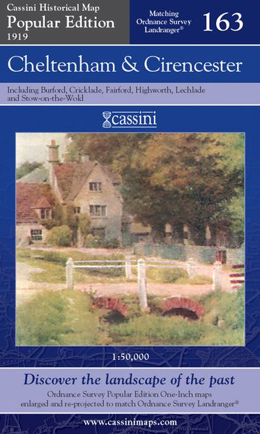 Cheltenham & Cirencester (1919) Popular Edition Folded Sheet Map