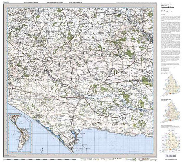 Dorchester & Weymouth (1919) Popular Edition Sheet Map