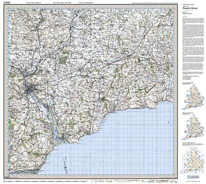 Exeter & Sidmouth (1919) Popular Edition Sheet Map