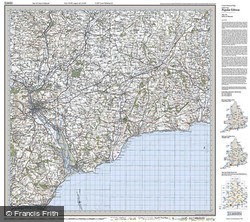 Exeter & Sidmouth (1919) Popular Edition Folded Sheet Map
