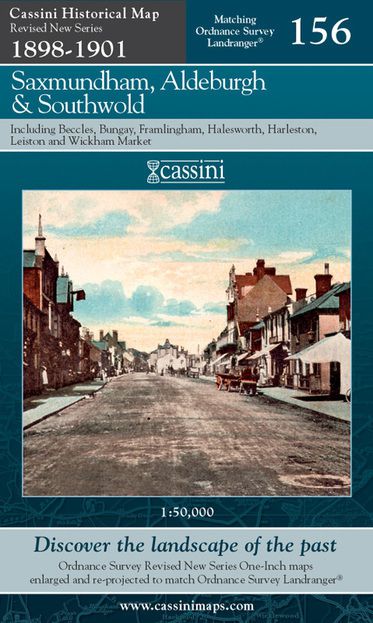 Saxmundham, Aldeburgh & Southwold (1898) Revised New Colour Edition Folded Sheet Map