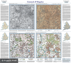 Cannock & Rugeley (1843) Past & Present Folded Sheet Map