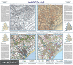 Cardiff & Caerphilly (1833) Past & Present Folded Sheet Map