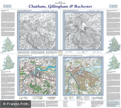 Chatham, Gillingham & Rochester (1805) Past & Present Folded Sheet Map