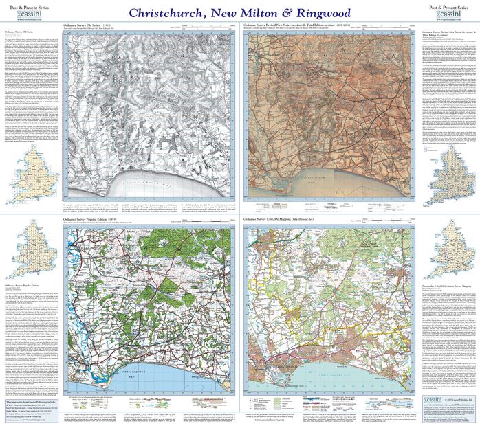 Christchurch, New Milton & Ringwood (1811) Past and Present Sheet Map