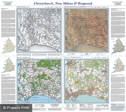 Christchurch, New Milton & Ringwood (1811) Past & Present Folded Sheet Map