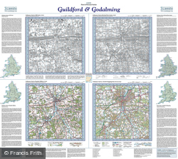 Guildford & Godalming (1816) Past & Present Folded Sheet Map