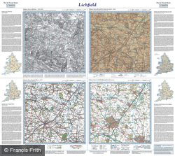 Lichfield (1834) Past & Present Folded Sheet Map