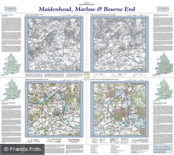 Maidenhead, Marlow & Bourne End (1822) Past & Present Folded Sheet Map