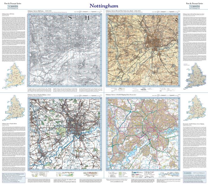 Nottingham (1836) Past and Present Sheet Map