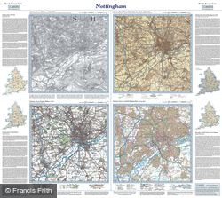 Nottingham (1836) Past & Present Folded Sheet Map