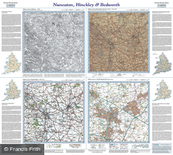Nuneaton, Hinckley & Bedworth (1835) Past & Present Folded Sheet Map