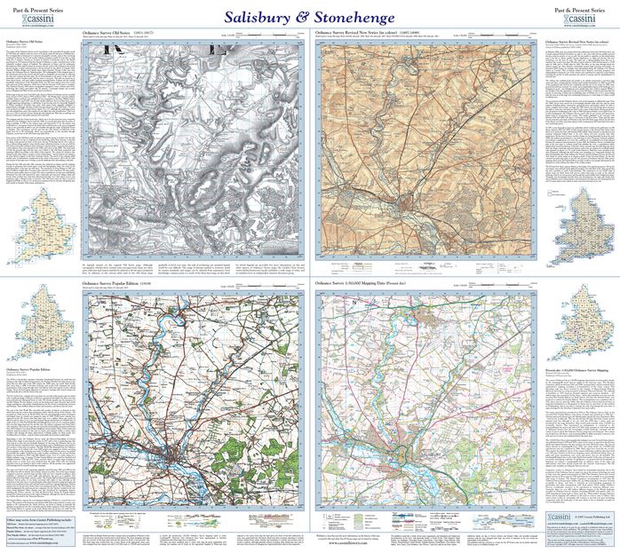 Salisbury & Stonehenge (1811) Past and Present Sheet Map