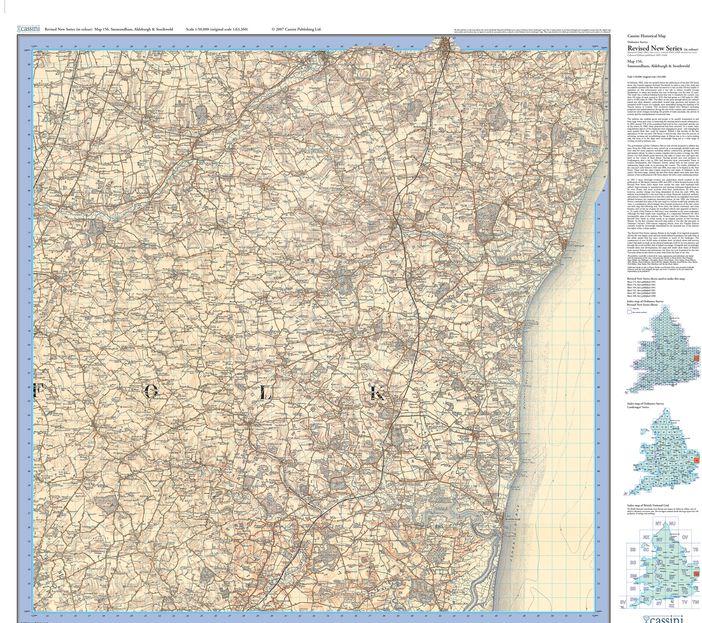 Saxmundham, Aldeburgh & Southwold (1898) Revised New Colour Series Sheet Map