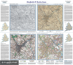 Sheffield & Rotherham (1840) Past & Present Folded Sheet Map