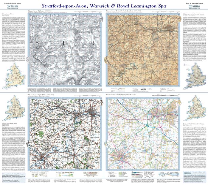 Stratford-upon-Avon & Warwick (1831) Past and Present Sheet Map