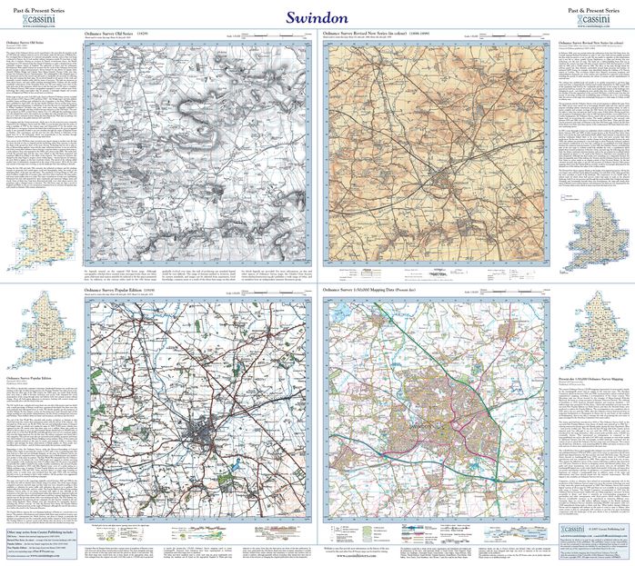 Swindon (1829) Past and Present Sheet Map