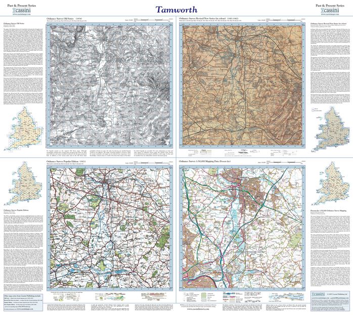 Tamworth (1834) Past and Present Sheet Map