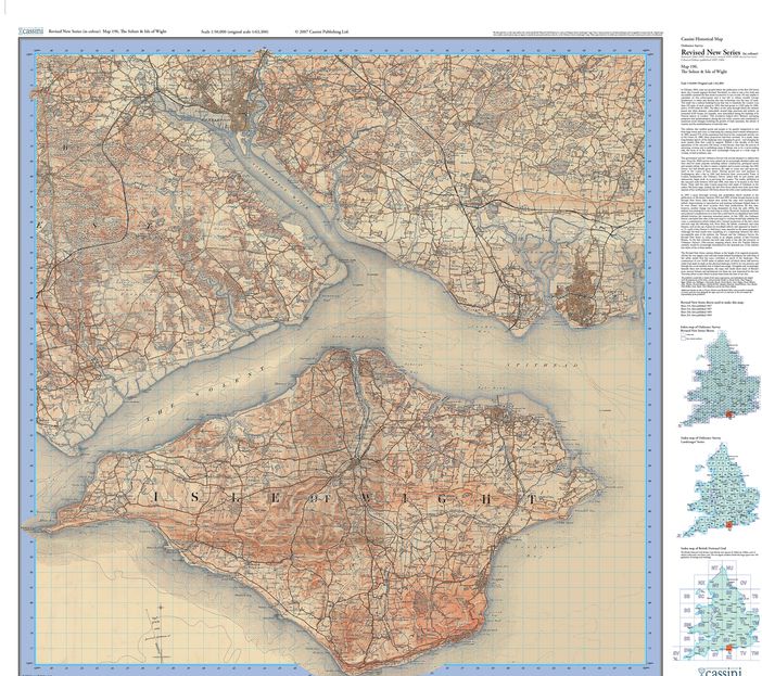 The Solent & Isle of Wight (1897) Revised New Colour Series Sheet Map