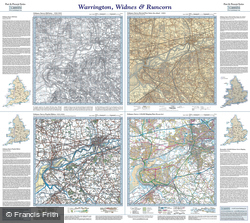 Warrington, Widnes & Runcorn (1842) Past & Present Folded Sheet Map