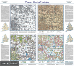 Windsor, Slough & Uxbridge (1816) Past & Present Folded Sheet Map