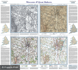 Worcester & Great Malvern (1828) Past & Present Folded Sheet Map