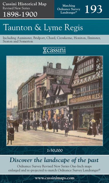 Taunton & Lyme Regis (1898) Revised New Colour Edition Folded Sheet Map