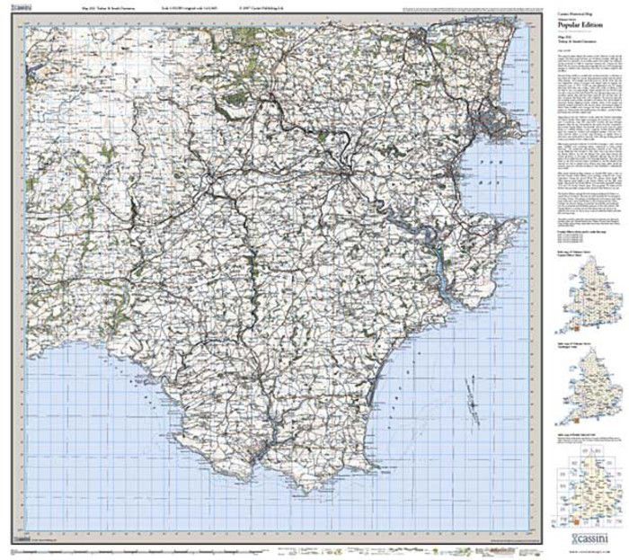 Torbay & South Dartmoor (1919) Popular Edition Sheet Map