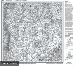 Worcester & The Malverns (1828) Old Edition Folded Sheet Map
